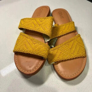 Carlos by Carlos Santana Mustard Leather Flats Size 10